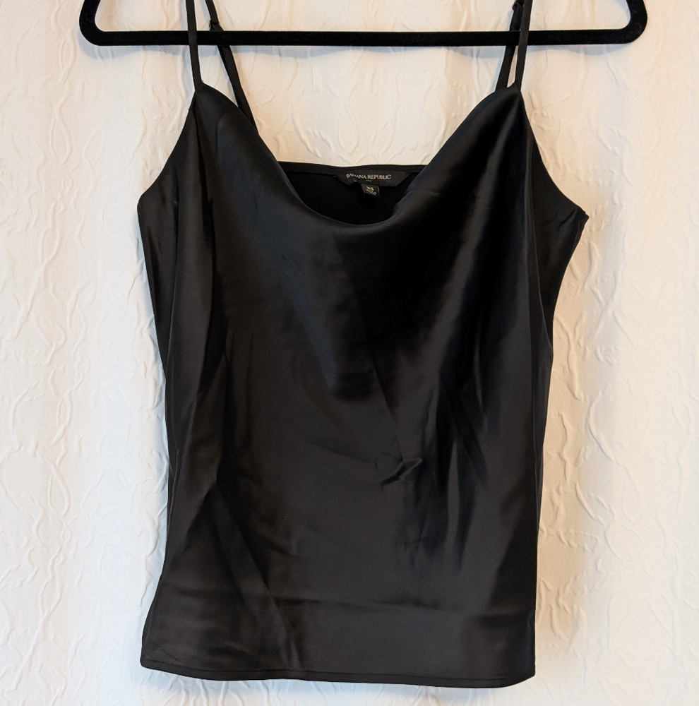 Elegant Black Satin Cami Top